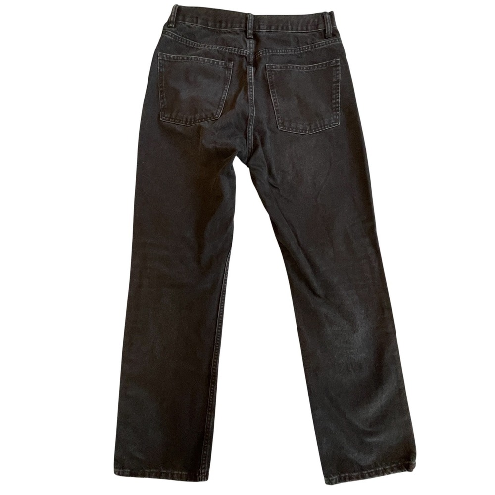 Zara High Waist Straight Leg Jeans Womens Size 10 Faded Distressed Black Wash - Picture 2 of 12